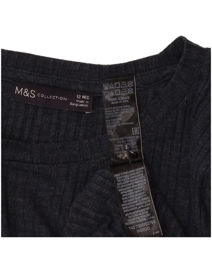 Marks & Spencer Ženska džemper haljina UK 12 srednje tamnoplavi poliester