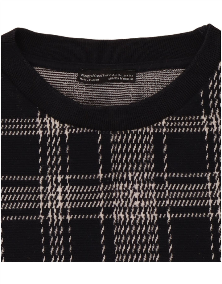 ZARA Ženska majica s kratkim rukavima UK 14 srednje tamnoplava karirana