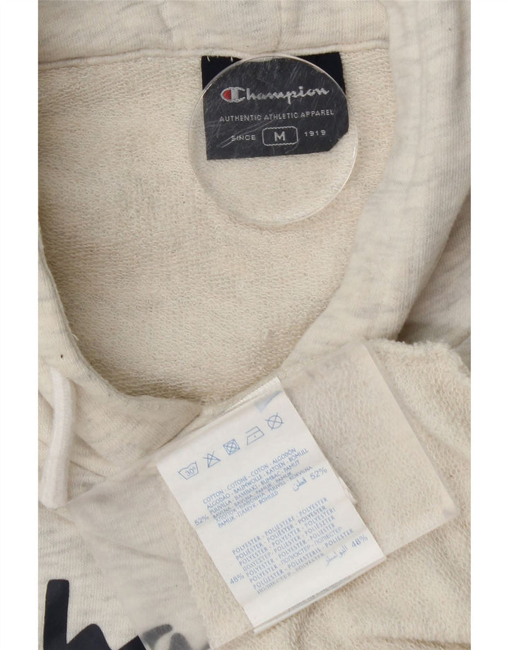 CHAMPION Mens Graphic Hoodie Jumper Medium Grey Cotton