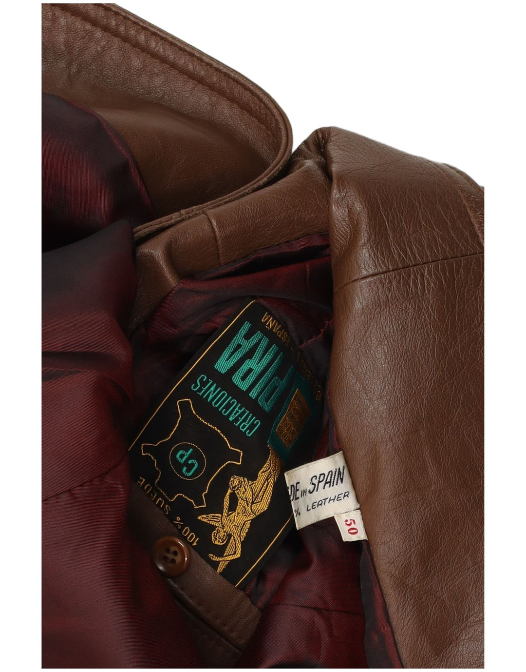 Vintage muška kožna jakna sa 3 gumba EU 50 veliki smeđi antilop