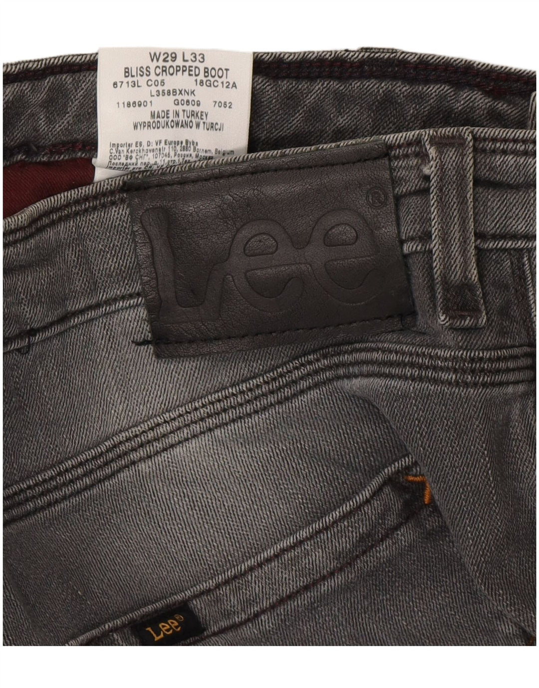 LEE ženske traperice Bliss Crop Bootcut W29 L28 sivi pamuk