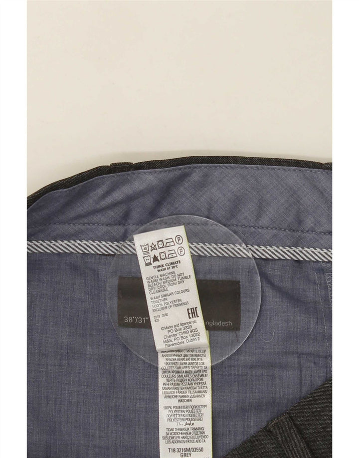 Marks & Spencer muške uobičajene hlače W38 L31 sivi poliester
