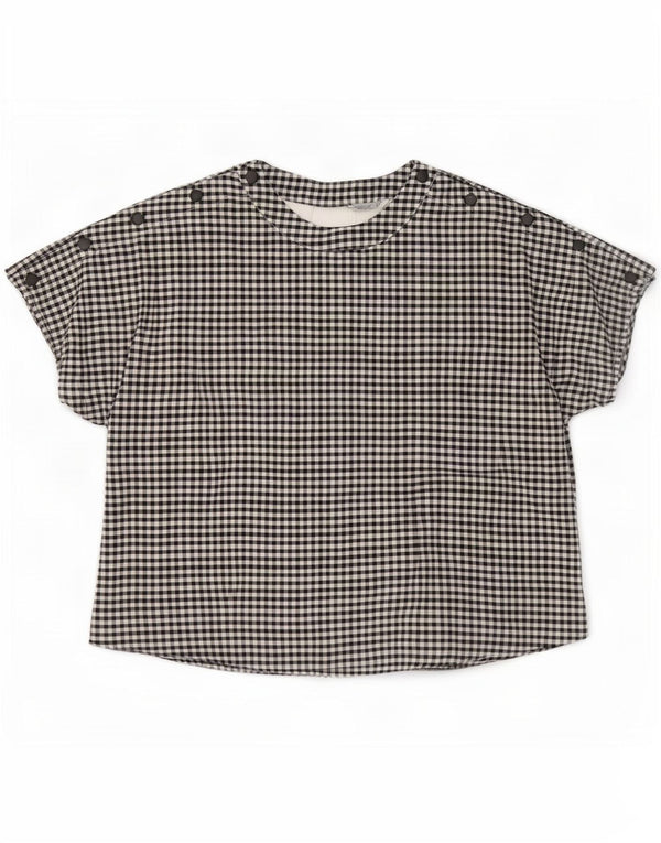 Zara ženska prevelika bluza Top UK 10 Small Black Gingham