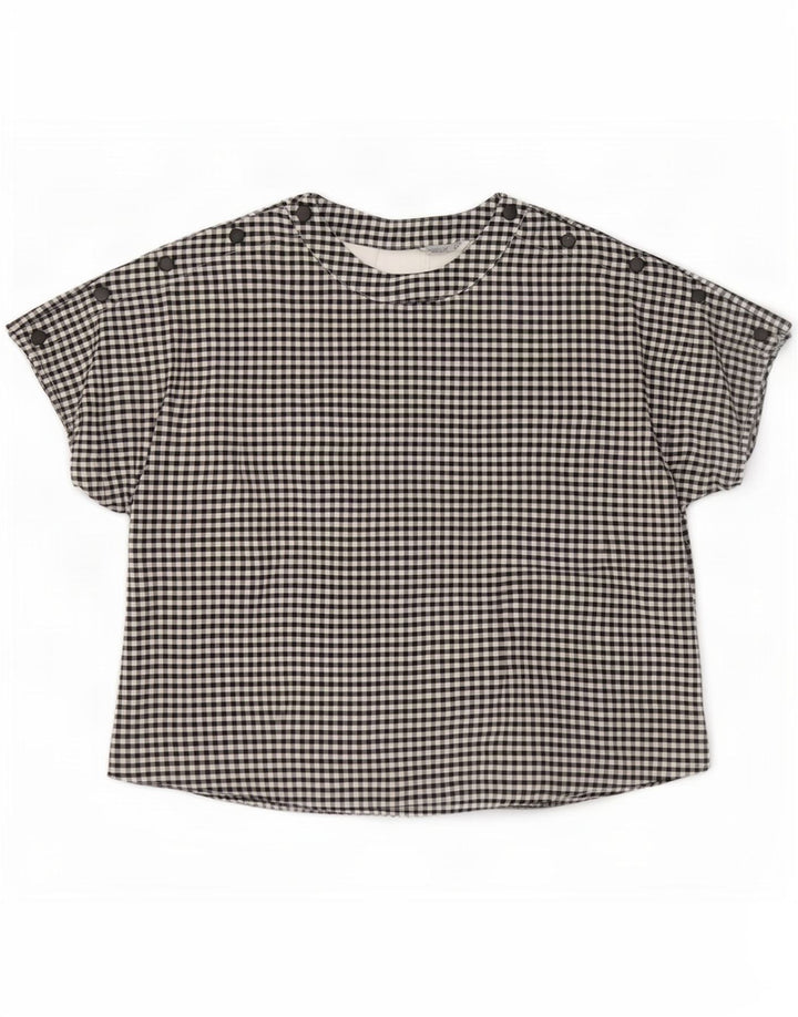 Zara ženska prevelika bluza Top UK 10 Small Black Gingham
