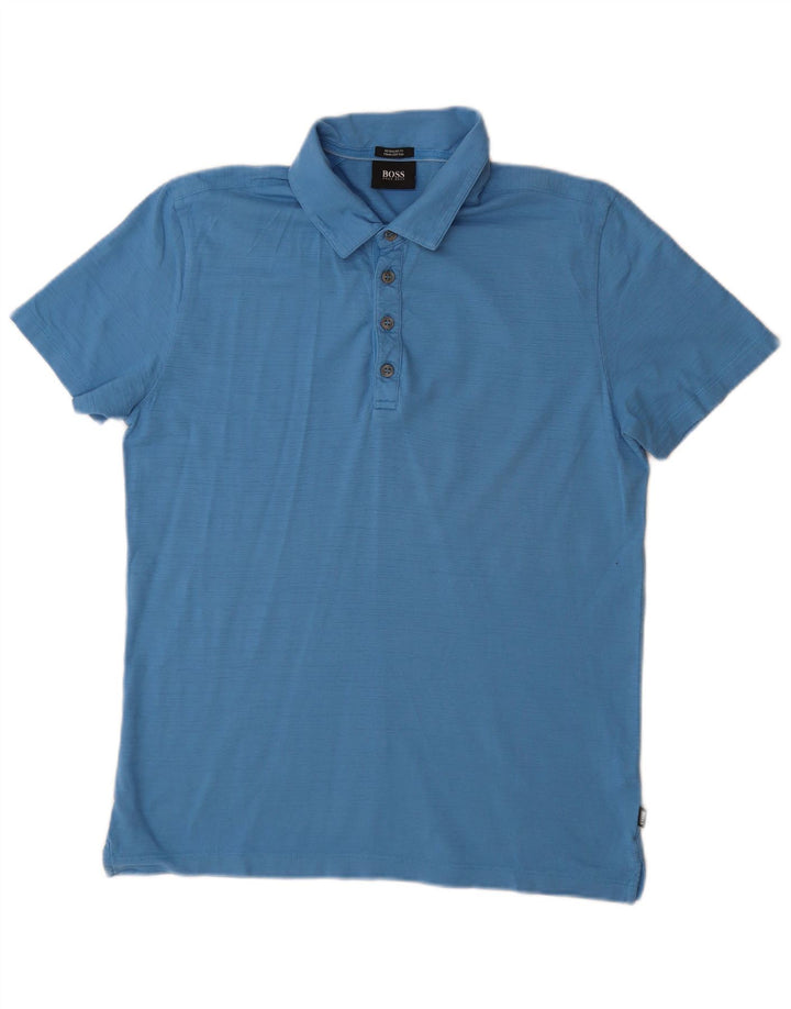 HUGO BOSS Mens Regular Fit Polo Shirt Large Blue Cotton
