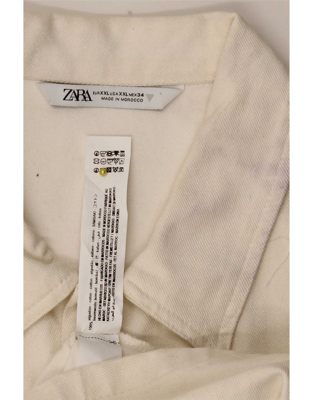 Zara ženski kombinezon od trapera UK 20 2XL bijeli pamuk