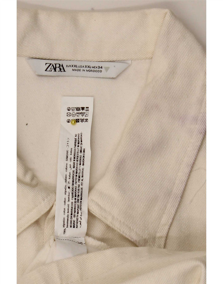 Zara ženski kombinezon od trapera UK 20 2XL bijeli pamuk