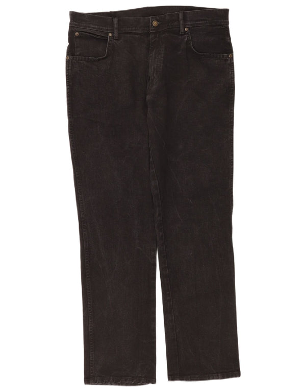 Wrangler muške ravne traperice regularnog kroja W36 L32 crni pamuk