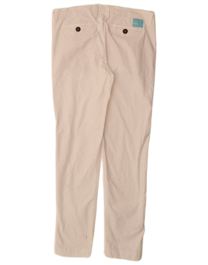 SUPERDRY ženske uske chino hlače srednje veličine W30 L30 bijeli pamuk