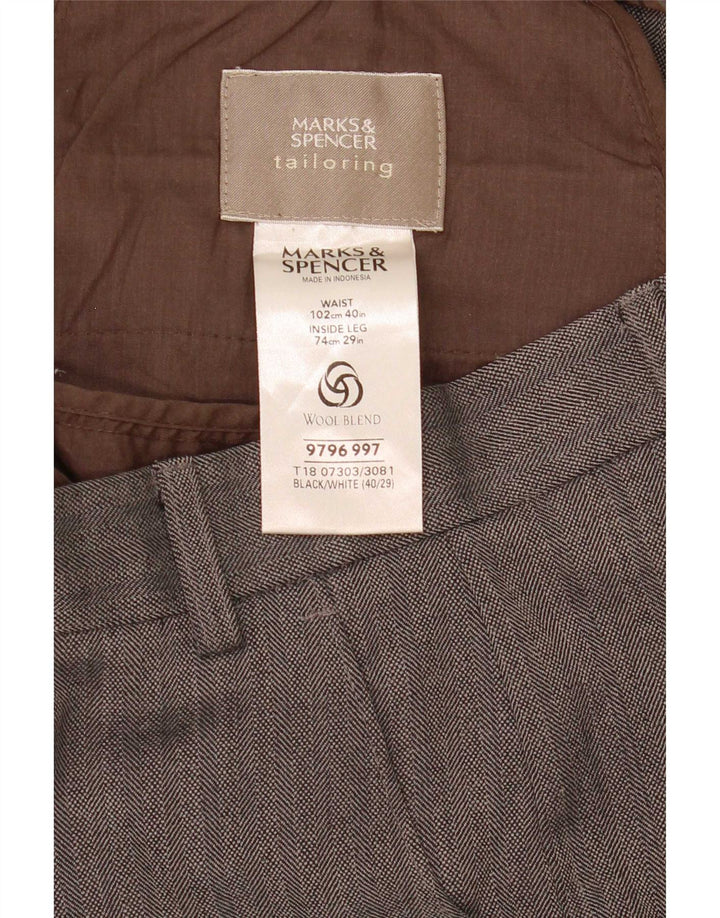 Marks & Spencer muške hlače ravnog odijela W40 L29 sive riblja kost