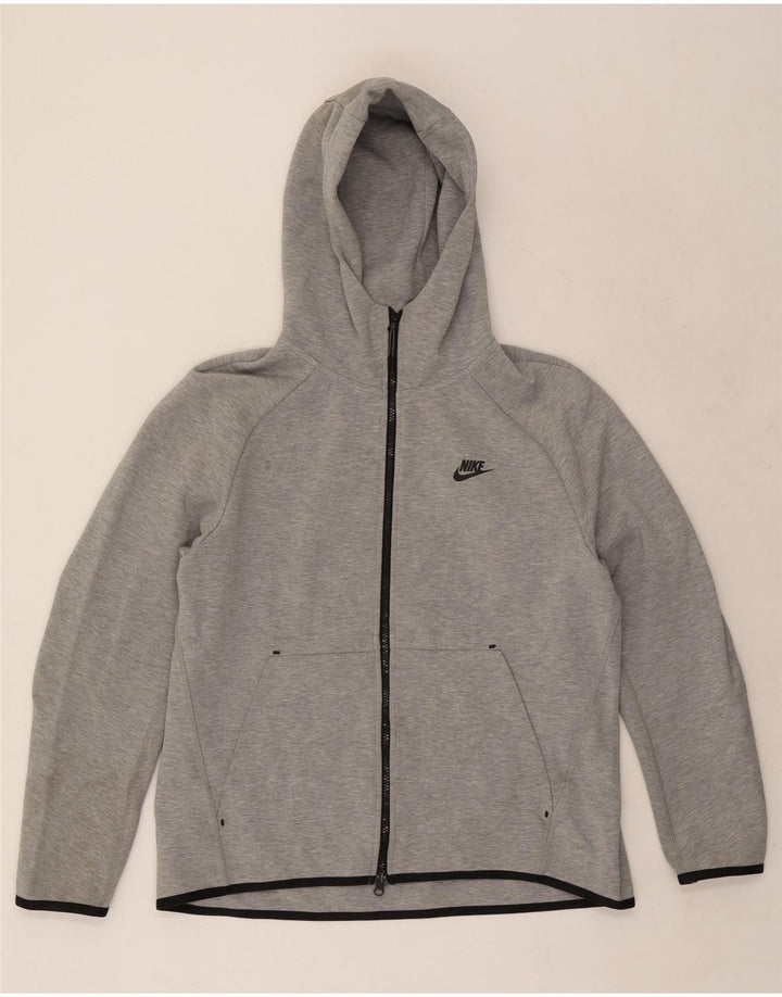 Nike muški pulover s kapuljačom na patentni zatvarač veliki sivi pamuk