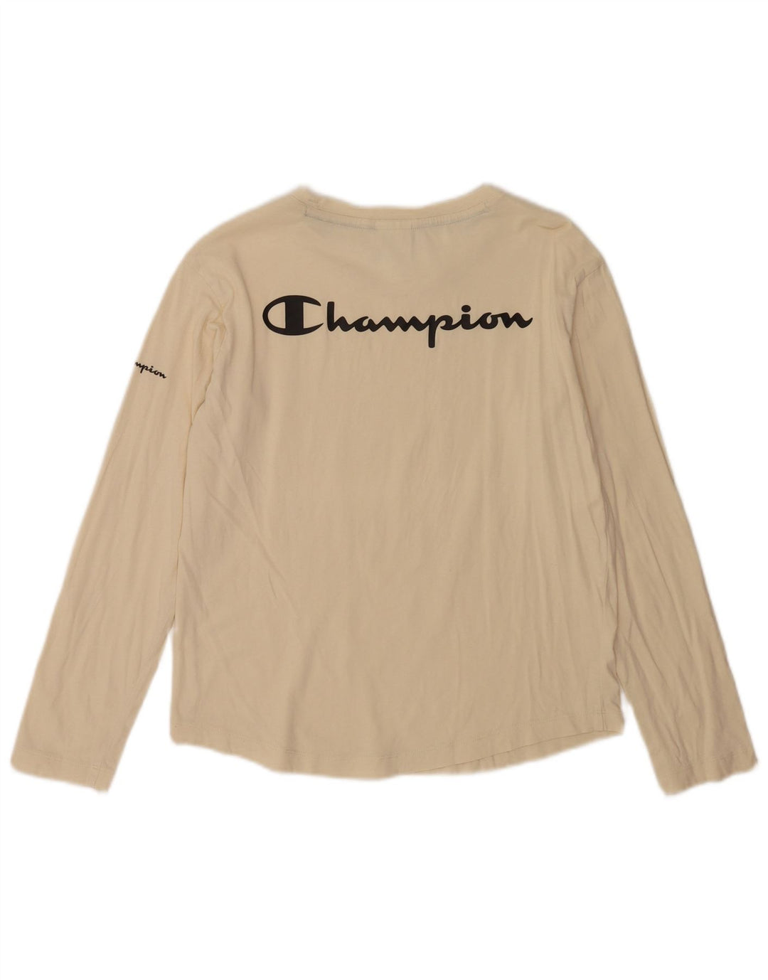 Ženska majica s grafičkim motivima Champion dugih rukava UK 10 Small Off White