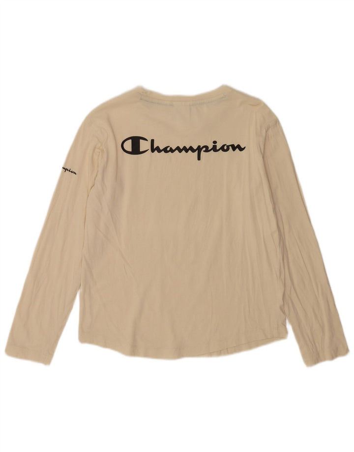 Ženska majica s grafičkim motivima Champion dugih rukava UK 10 Small Off White