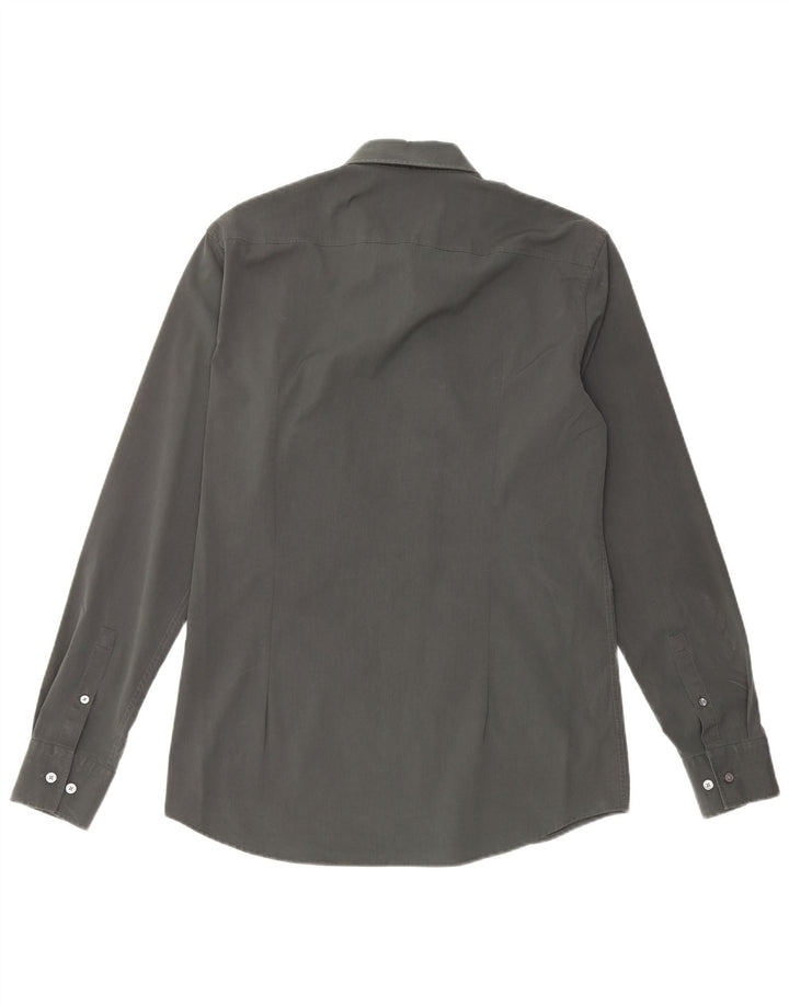 HUGO BOSS Muška uska košulja veličine 40, srednje zeleni pamuk