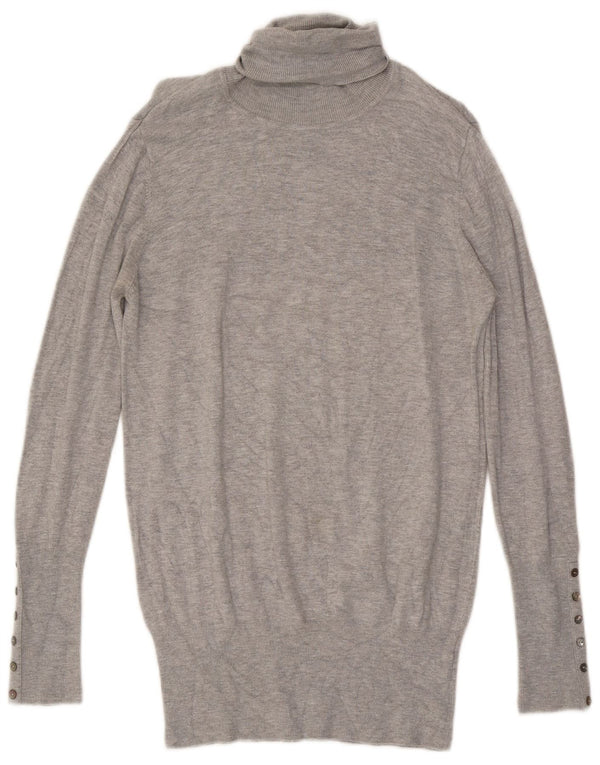 Zara ženski pulover s rol izrezom UK 14 Large Gray Rayon