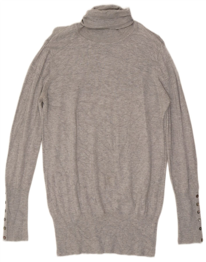 Zara ženski pulover s rol izrezom UK 14 Large Gray Rayon
