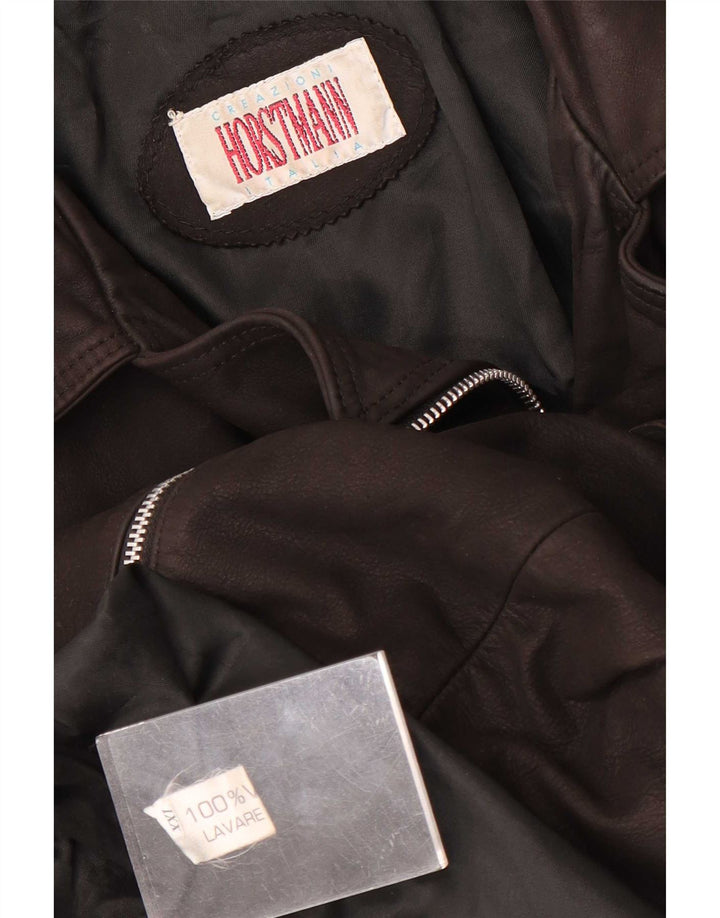 Vintage ženska kožna jakna UK 20 2XL smeđa