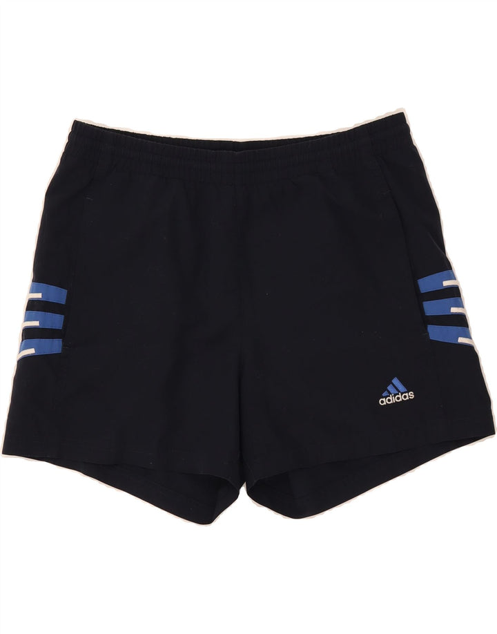 ADIDAS Womens Sport Shorts UK 12 Medium Navy Blue Vintage Adidas and Second-Hand Adidas from Messina Hembry 