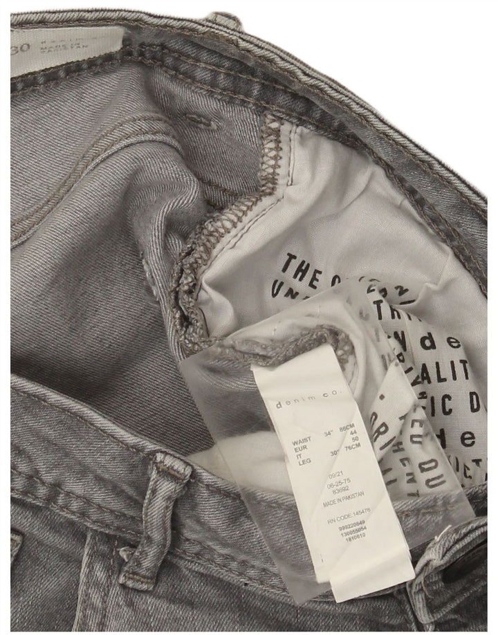 Denim & Co muške uske traperice W34 L30 sivi pamuk