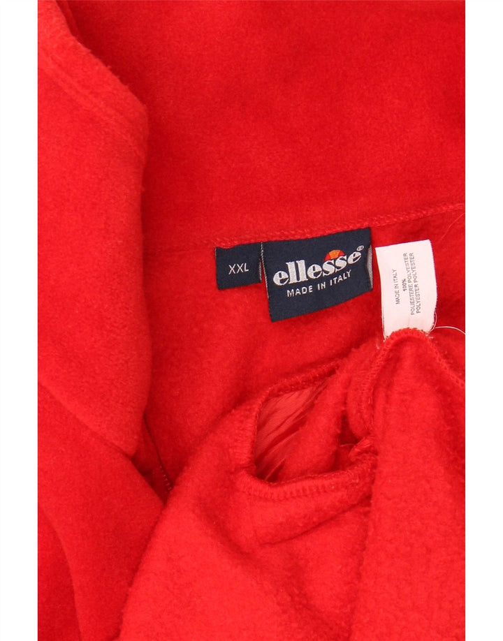 ELLESSE Muški džemper od flisa s patentnim izrezom 2XL, crveni poliester