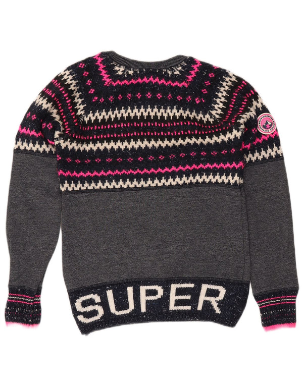 SUPERDRY ženski džemper s okruglim izrezom UK 6 XS tamnoplavi Fair Isle