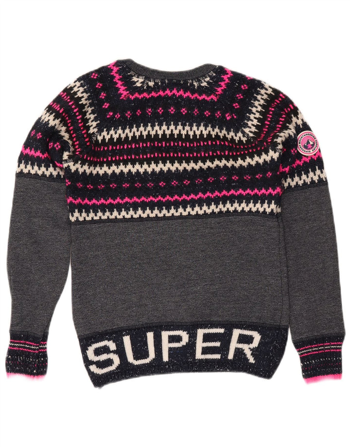 SUPERDRY ženski džemper s okruglim izrezom UK 6 XS tamnoplavi Fair Isle