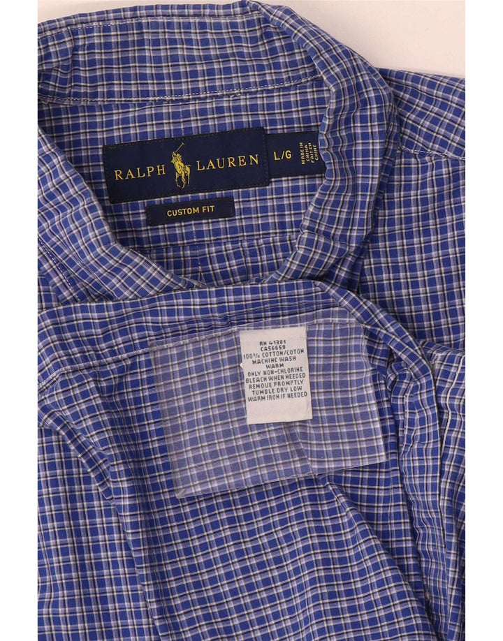 Ralph Lauren muška košulja prilagođenog kroja, veliki plavi pamuk od ginghama