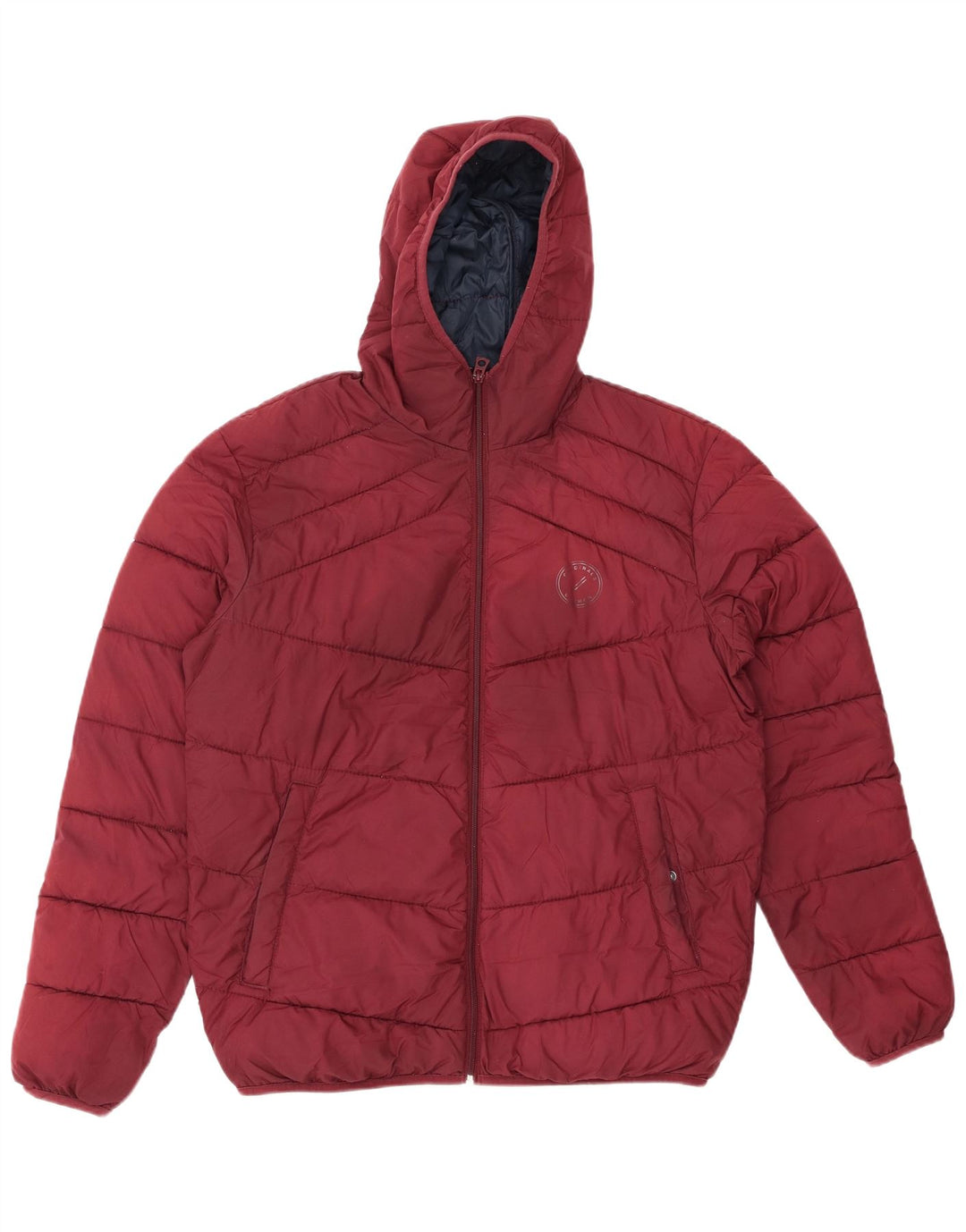 JACK & JONES Muška podstavljena jakna s kapuljačom UK 40 Large Burgundy Poliester