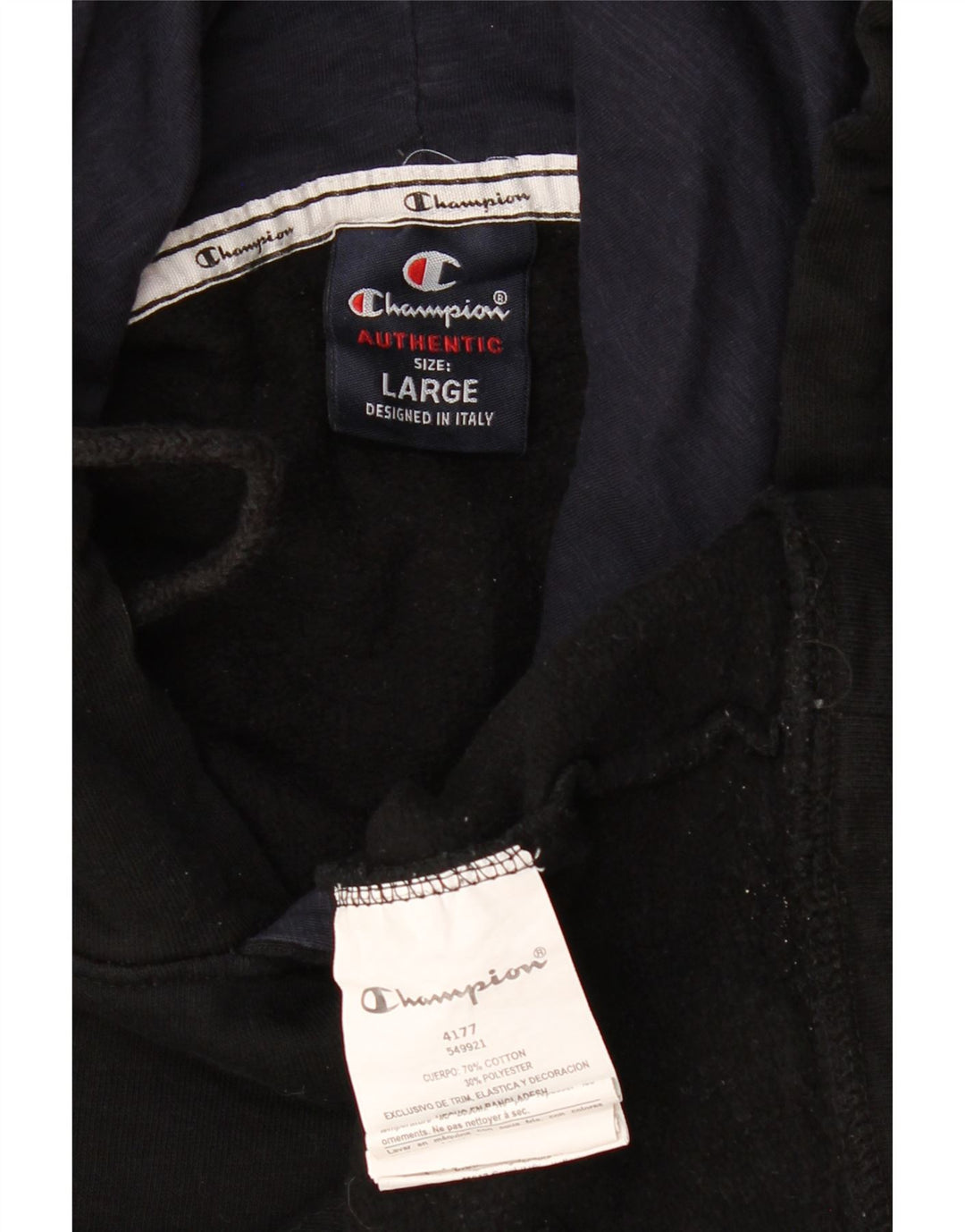 CHAMPION Muška majica s kapuljačom s kapuljačom, veliki crni pamuk