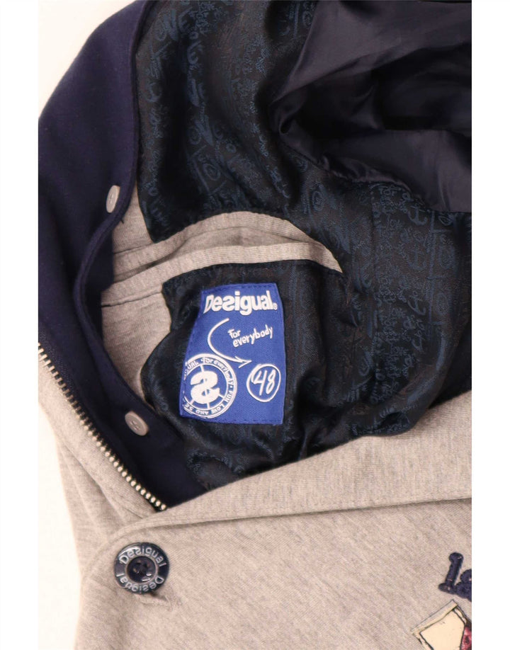 Desigual muška jakna s kapuljačom s 2 gumba UK 48 4XL siva boja