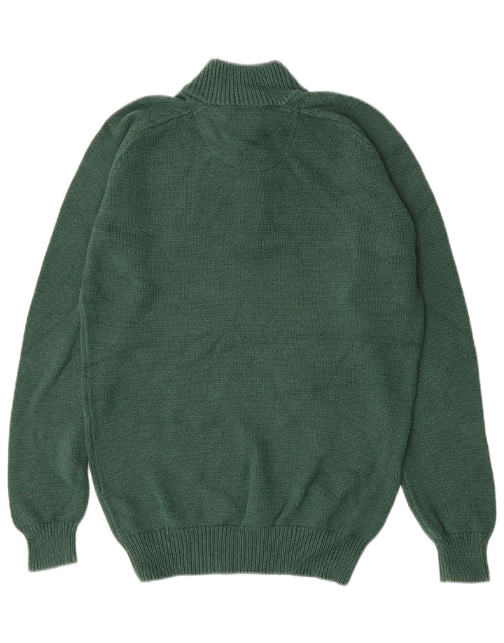 Massimo Dutti muški pulover s dugmadima i ovratnikom, veliki zeleni pamuk