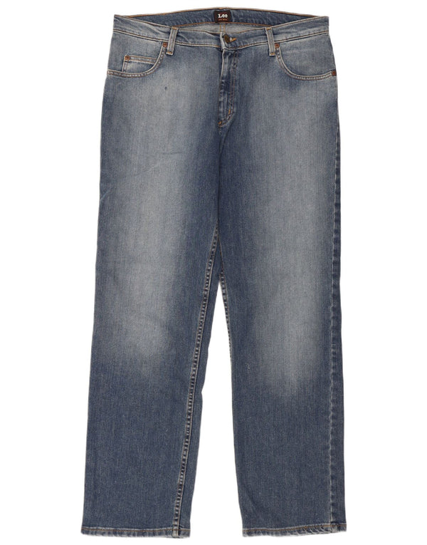 Lee Mens Brooklyn Straight Jeans W36 L32 Plavi pamuk
