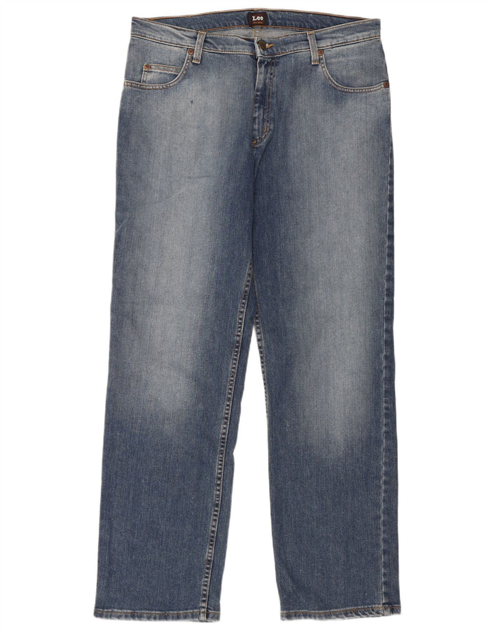 Lee Mens Brooklyn Straight Jeans W36 L32 Plavi pamuk