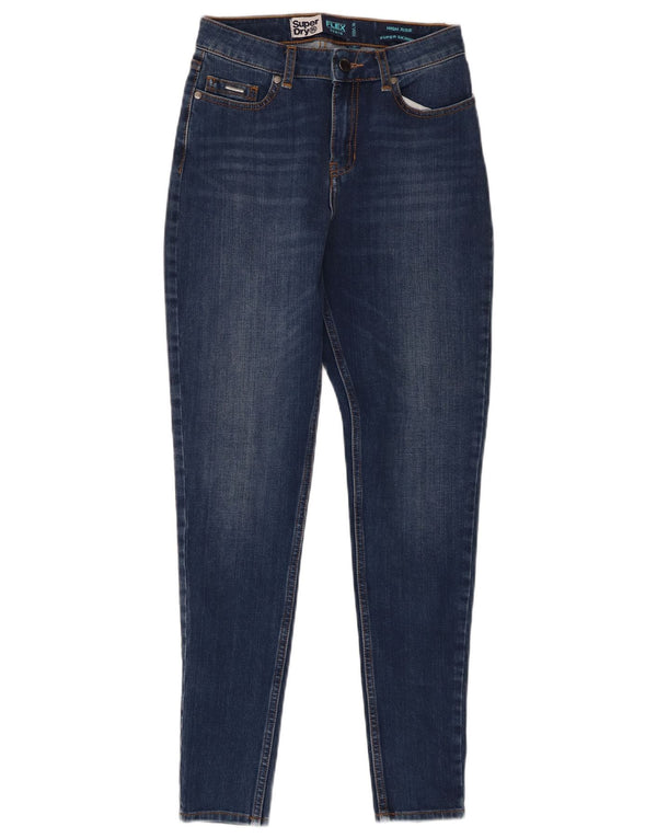 Superdry ženske super uske traperice visokog rasta W26 L30 plavi pamuk