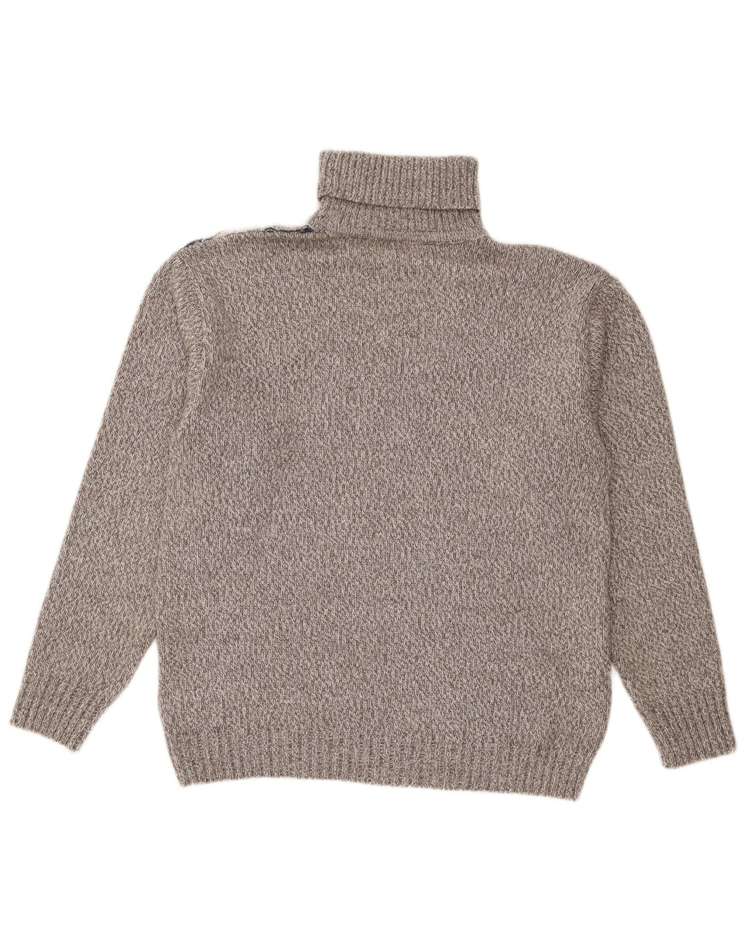 Vintage muški vuneni pulover s rol izrezom velikih sivih pruga