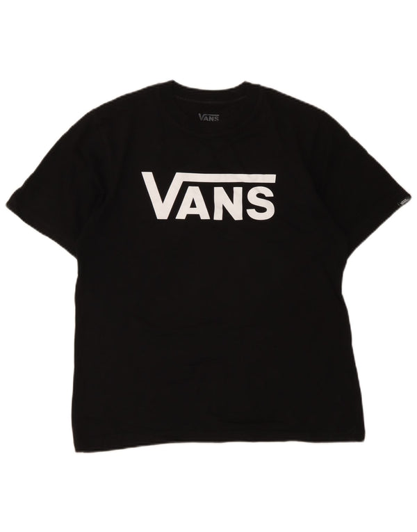 Velika crna pamučna majica kratkih rukava Vans Boys Classic Fit Graphic T-Shirt 12-13 Years