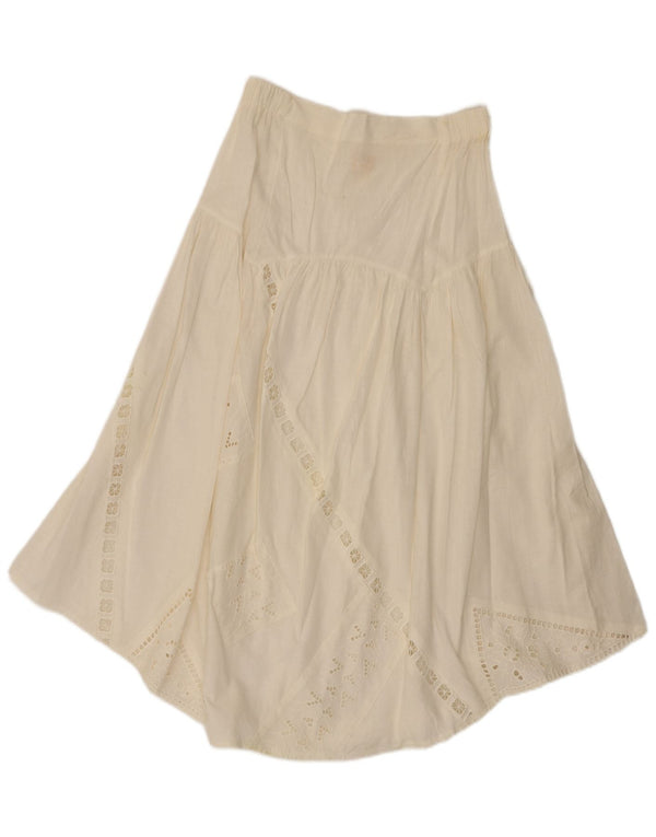 Misura Womens High Waist Flared Skirt W28 Medium  White Cotton
