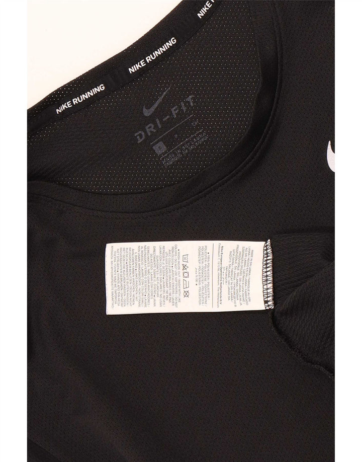 Nike Ženska majica kratkih rukava Dri Fit UK 10 Mala crna poliesterska