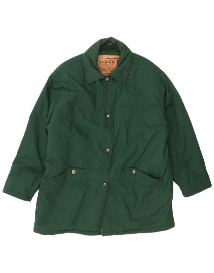 VINTAGE Womens Oversized Overcoat UK 16 Large Green