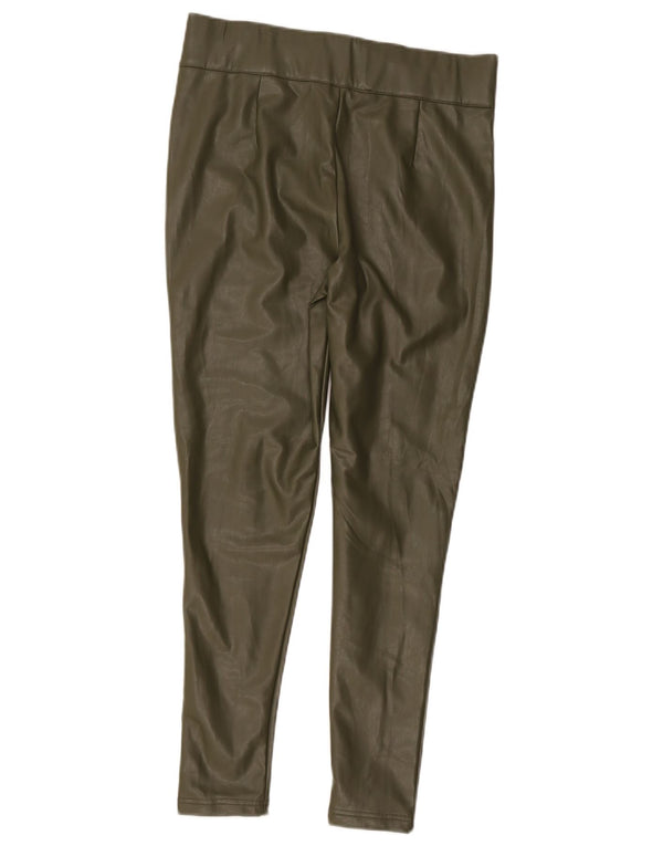 Marks & Spencer ženske tajice od umjetne kože UK 12 Srednji kaki poliester
