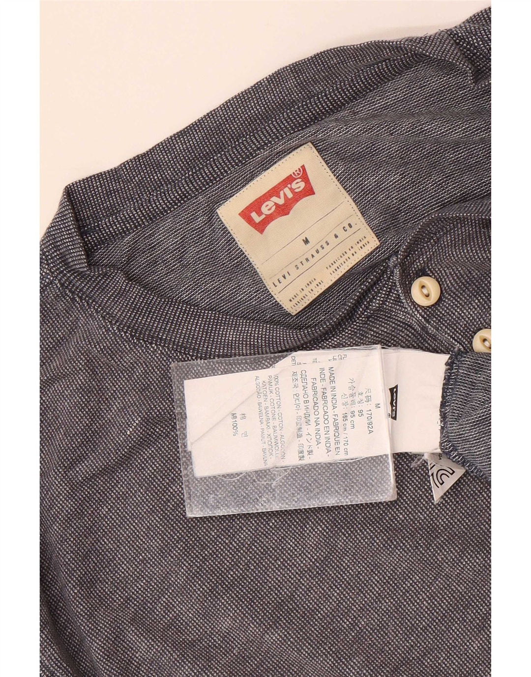 Levi's muška majica dugih rukava, srednje sivi pamuk