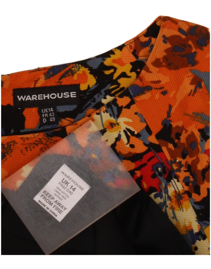 Warehouse Ženska Shift haljina UK 14 Srednji raznobojni cvjetni pamuk