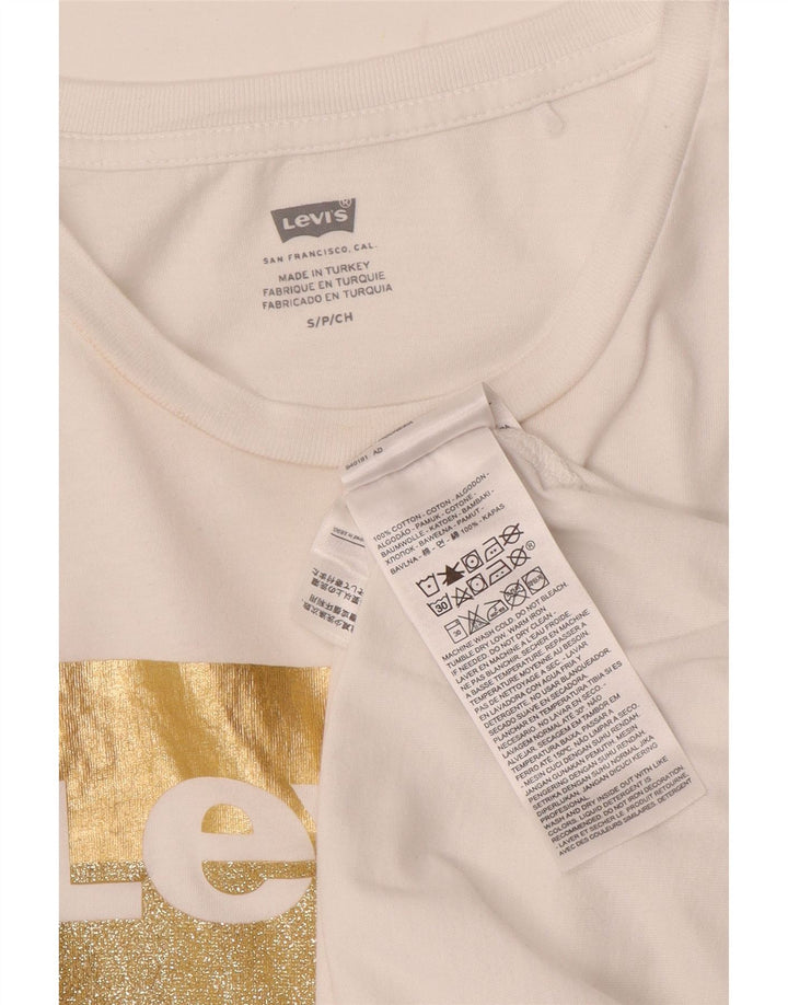 Levi's ženska majica kratkih rukava s grafičkim motivima, UK 10, mali bijeli pamuk