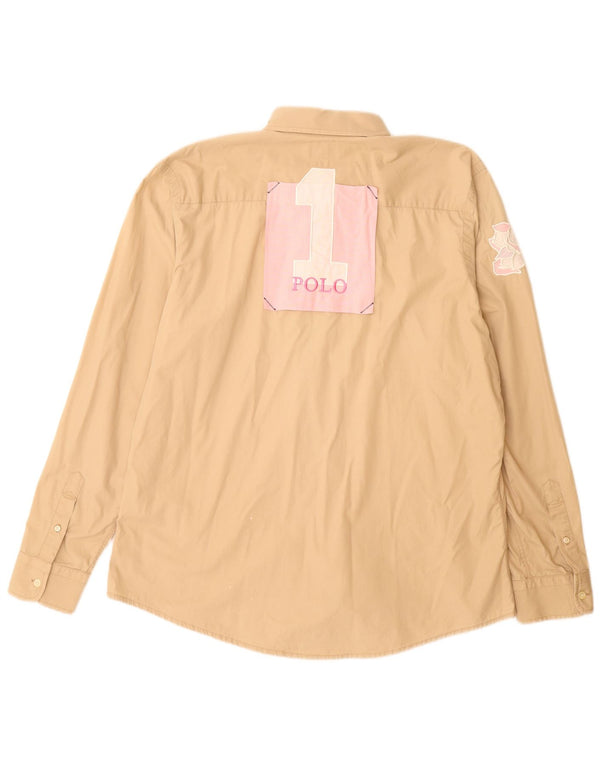 LA MARTINA Muška grafička košulja 2XL bež pamuk