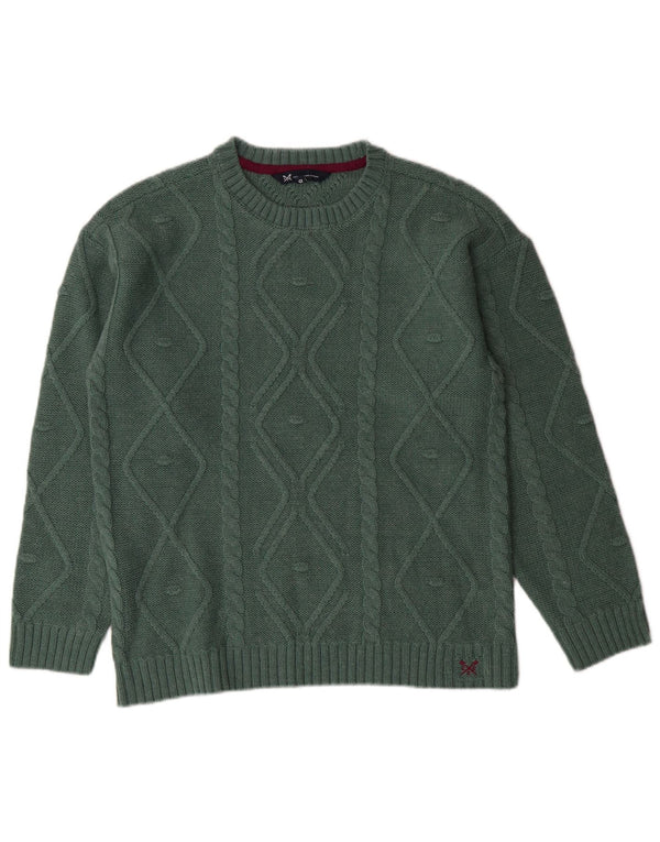 CREW CLOTHING Ženski pulover s okruglim izrezom UK 10 Small Green