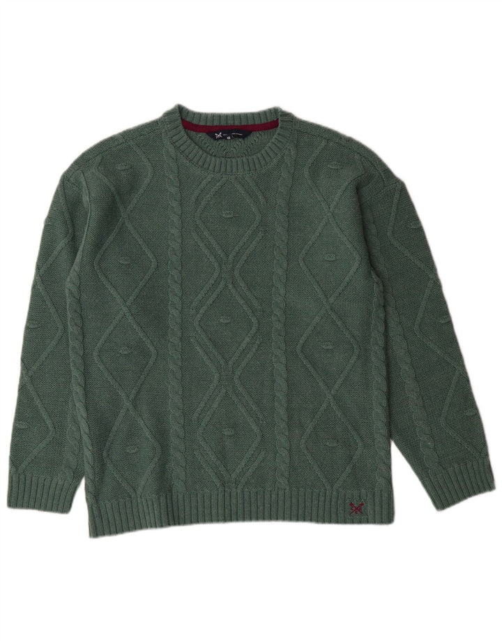 CREW CLOTHING Ženski pulover s okruglim izrezom UK 10 Small Green