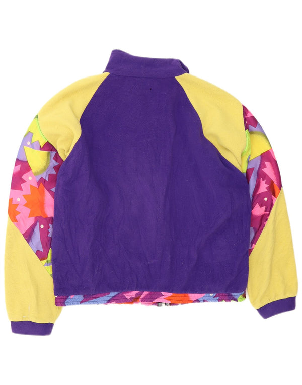 Vintage muška flis jakna UK 42 XL ljubičasti poliester u blokovima boja