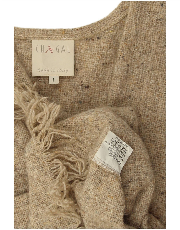 Vintage ženski kardigan džemper bez rukava UK 14 srednje siva vunena vuna