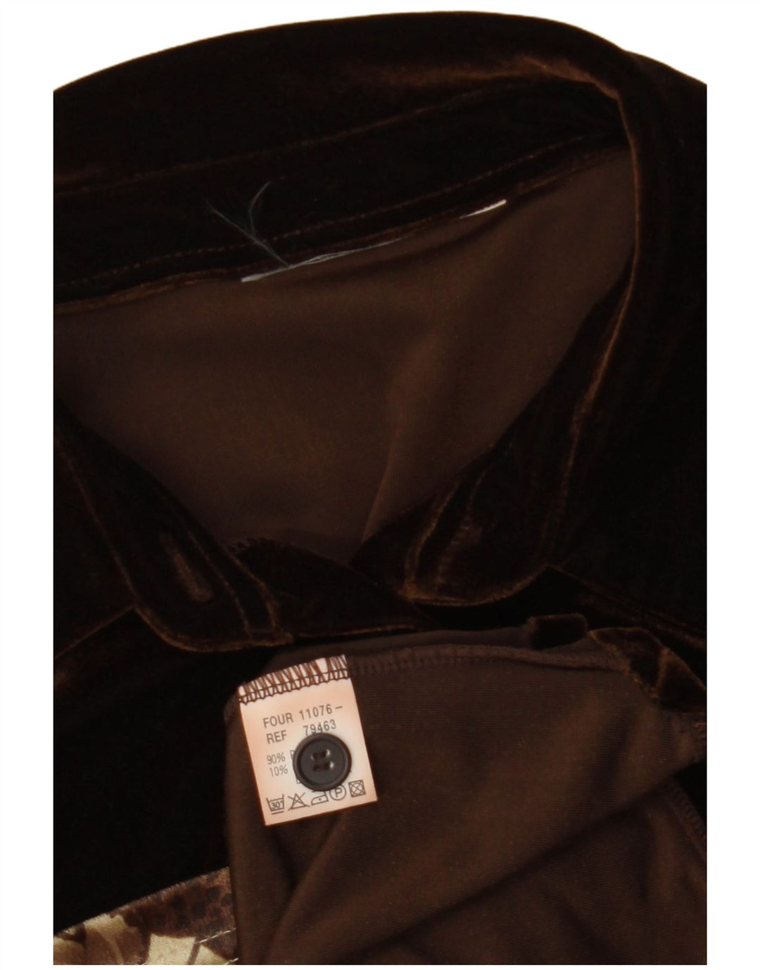 VINTAGE Ženska košulja bez rukava od velura UK 12 Srednje smeđa cvjetna