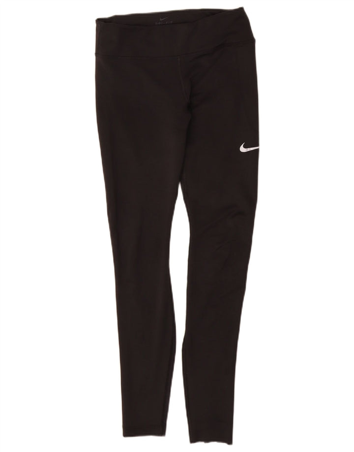 NIKE Ženske Dri Fit Leggings UK 8 Male crne poliesterske